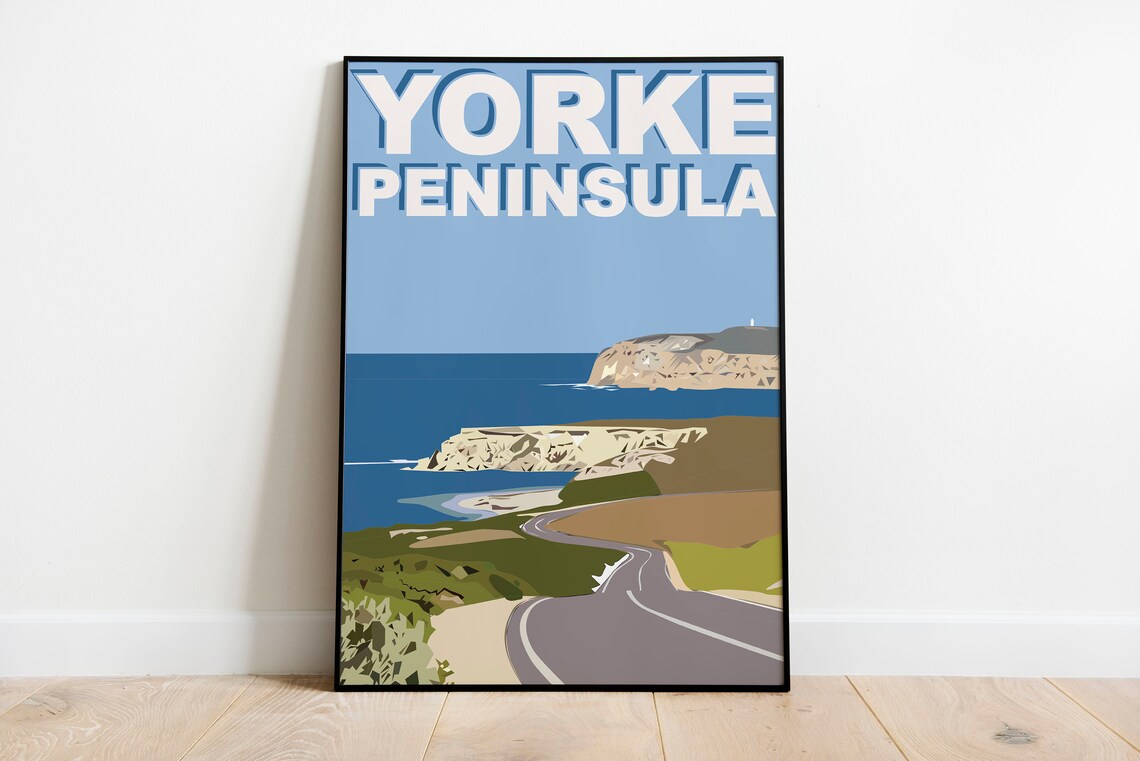 Yorke Peninsula South Australia Coastal Retro Travel Scene Poster