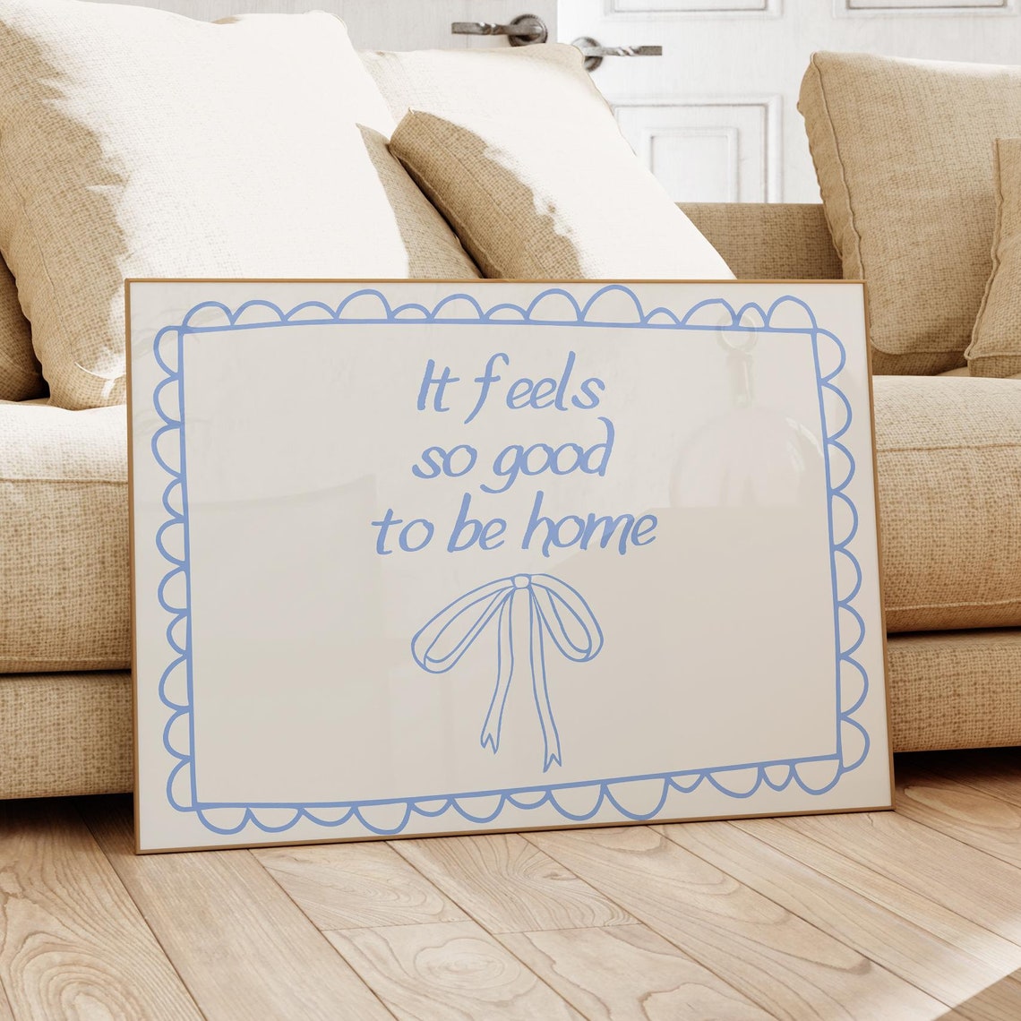 It Feels So Good To Be Home Print Above Bed Decor Affirmation Prints Living Room Wall Art Horizontal Dorm Room Art