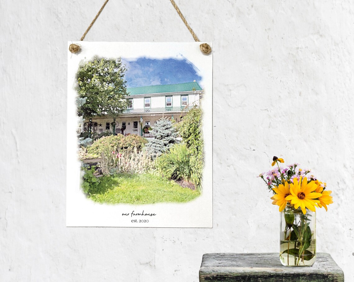 Our First Home Watercolor House Portrait Art Print