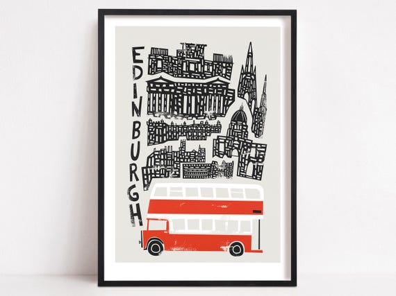Edinburgh City Print, Scottish Poster Art Print