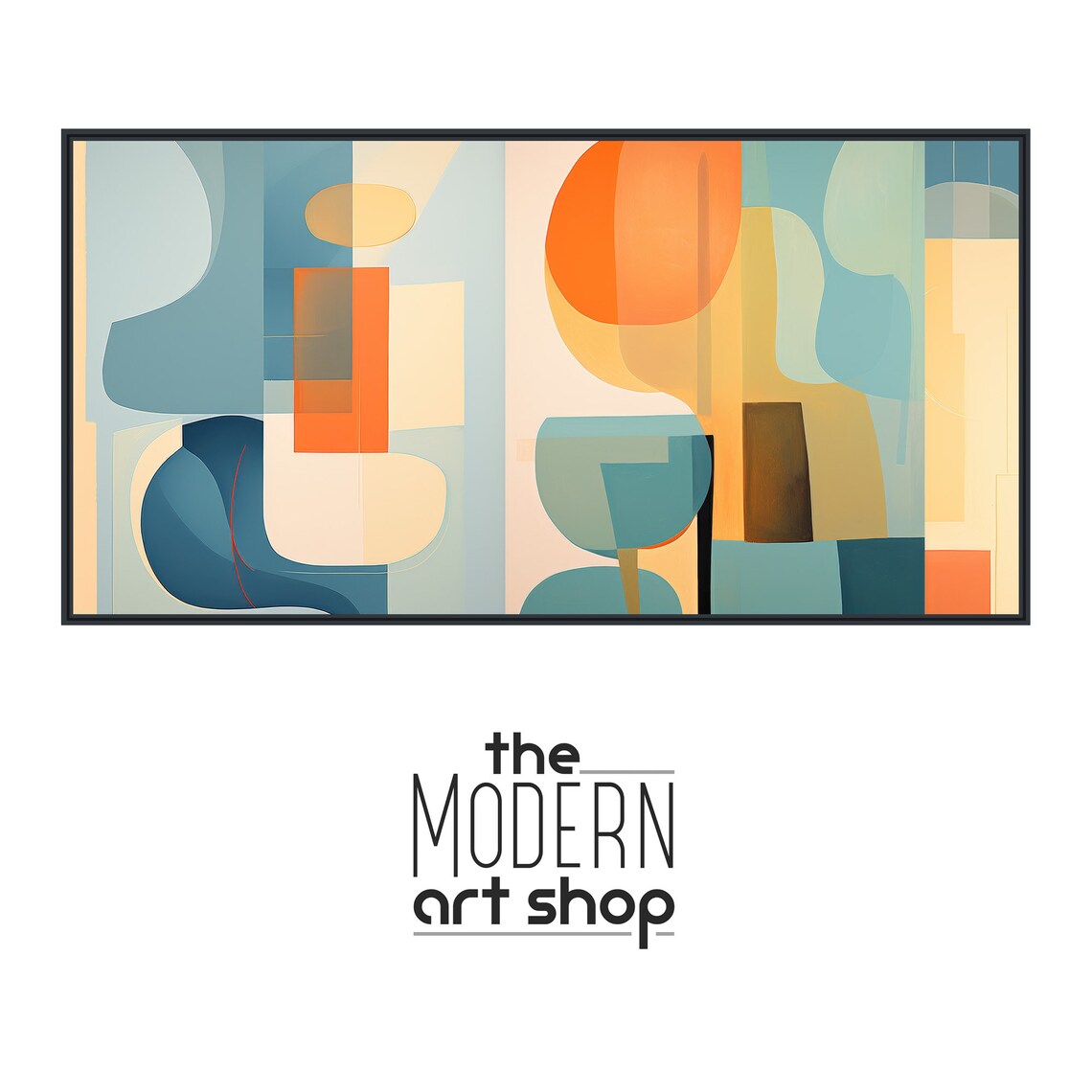 Mid-Century Modern Geometric Abstract Art Print - Image 4