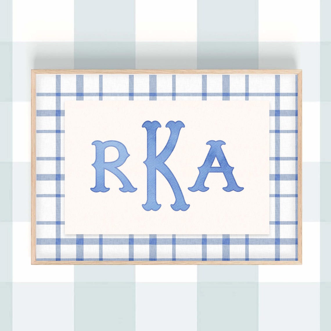 Vintage Monogram Nursery Wall Art Boy Decor Baby Name Custom Personalized Girl Initial Print