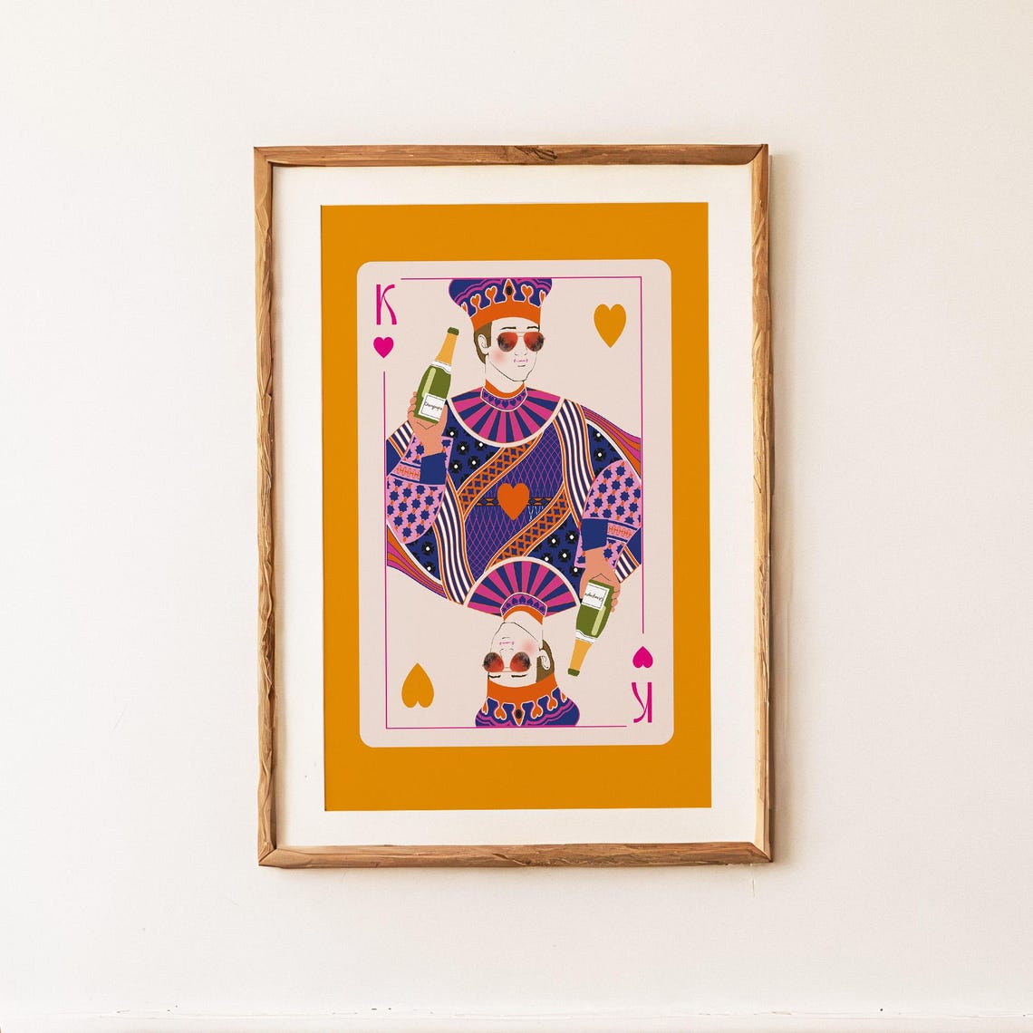 King of Hearts Playing Card Funky Party Preppy Dorm Art Poster