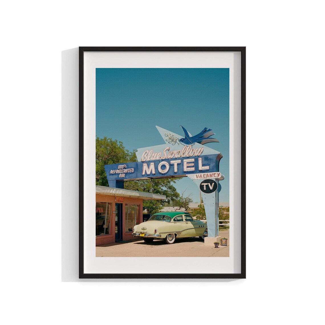 Vintage Motel Sign Route 66 Retro Art Print