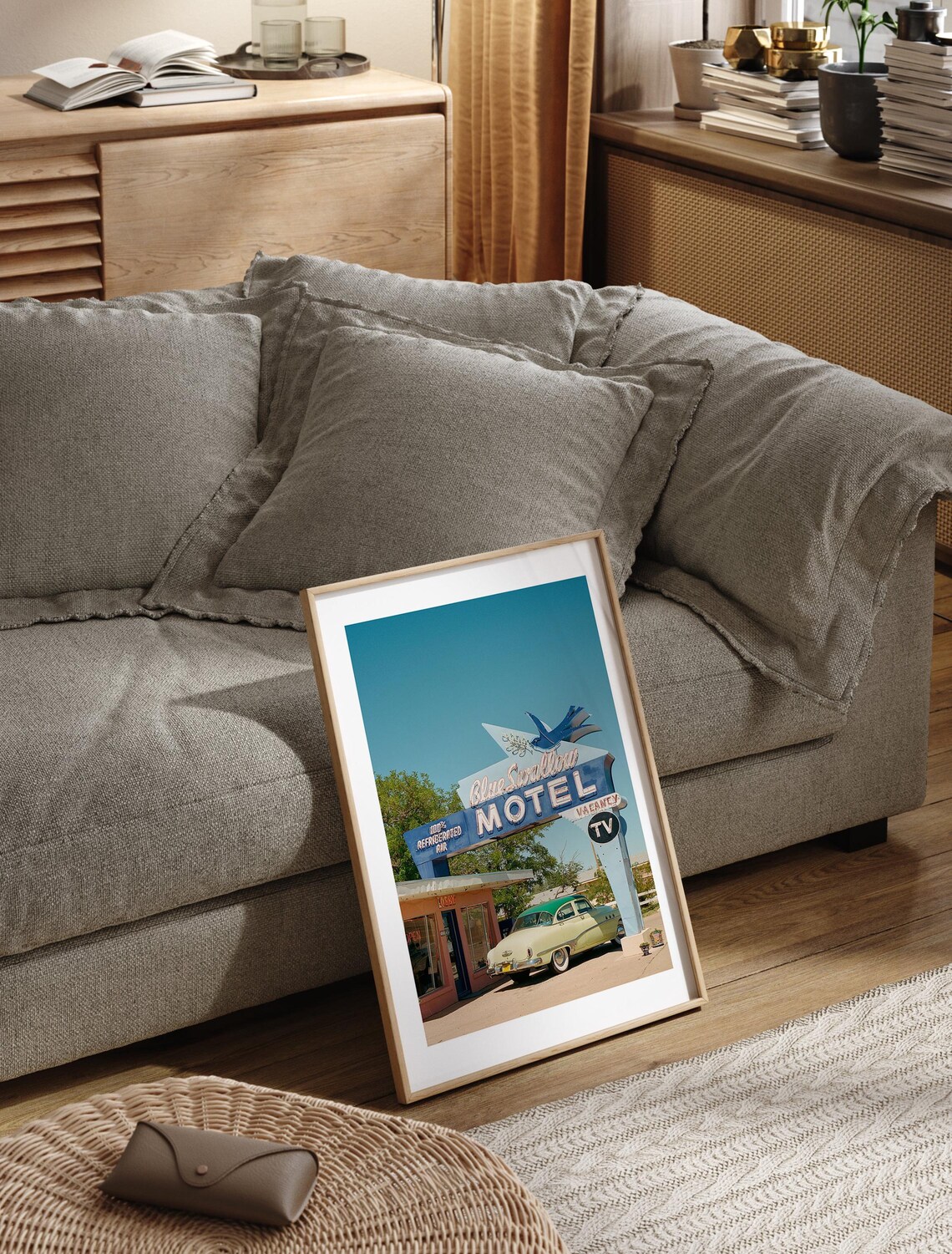 Vintage Motel Sign Route 66 Retro Art Print - Image 3