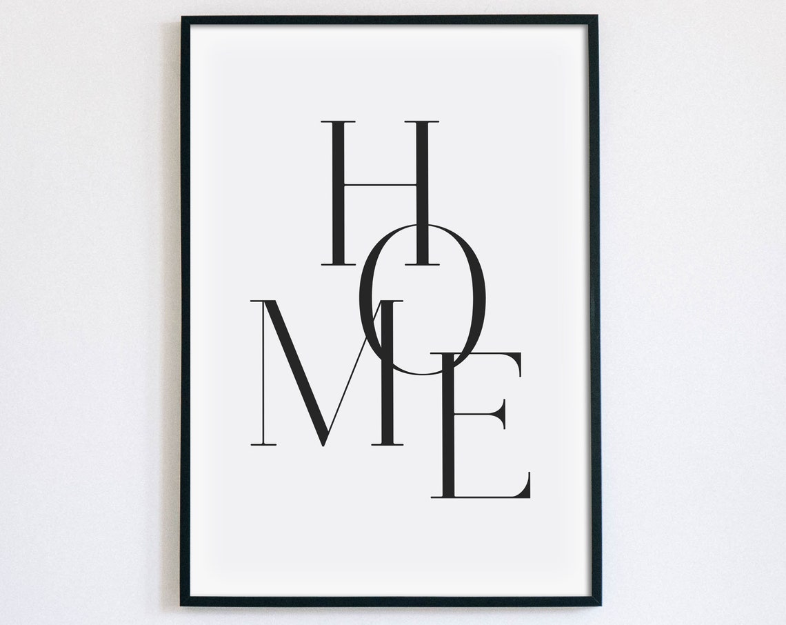 Home Stacked Serif Modern Minimalist Entryway Typography Poster