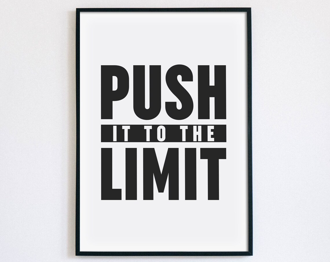 Push It to the Limit Bold Gym Typography Motivation Quote Poster