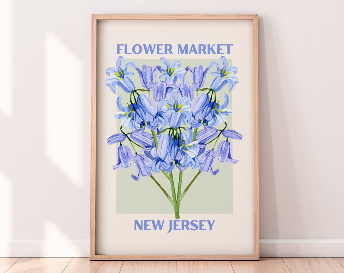 Flower Market New Jersey Violet Floral Print