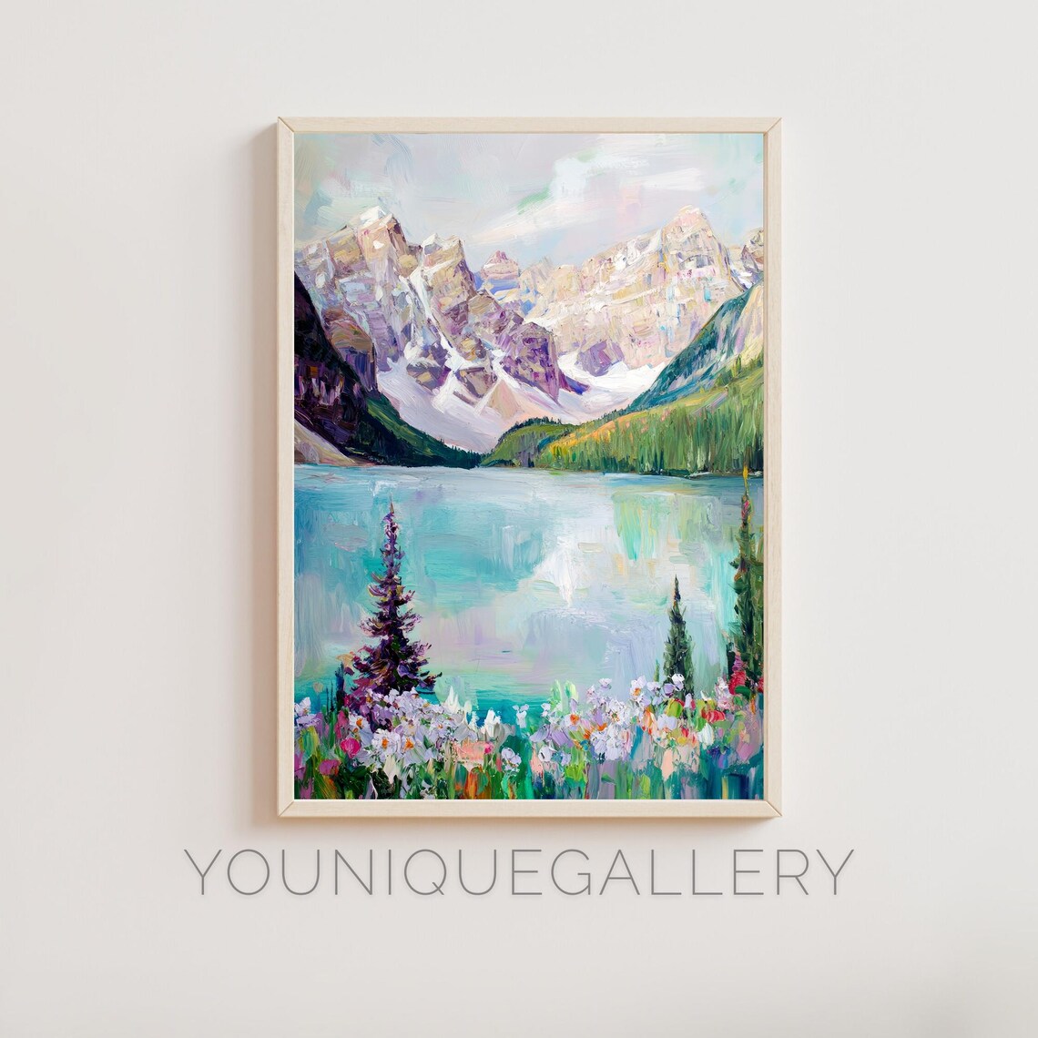 Banff National Park Moraine Lake Turquoise Mountain Painting Poster