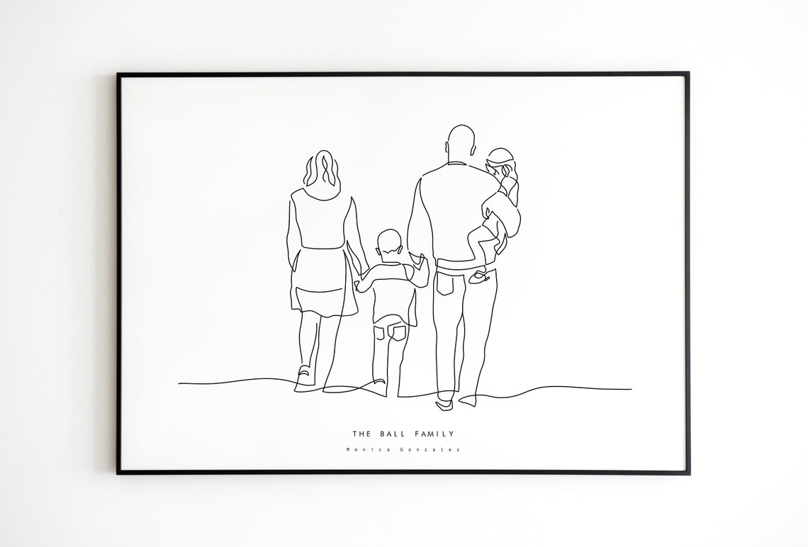 Custom Family Portrait Custom Line Drawing From Photo Personalised Family Portrait Line Art Meaningful Gifts Family Portrait Painting - Image 9