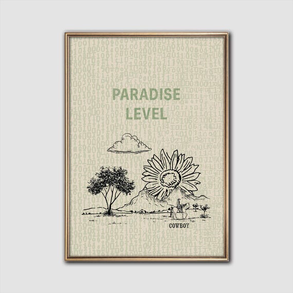 Paradise Level Western Simulation Art Print Lone Rider