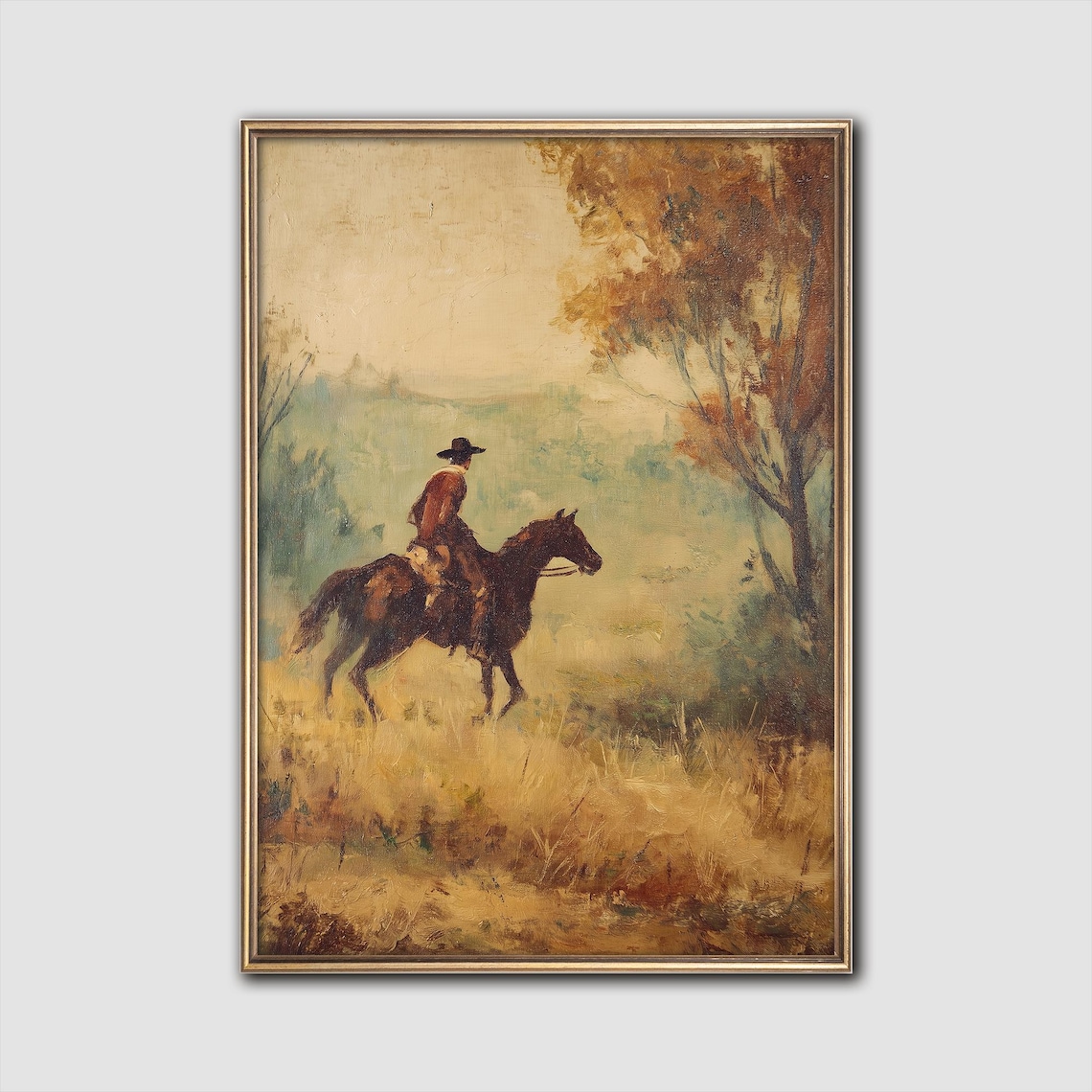 Cowboy Vintage Western Wall Art Print