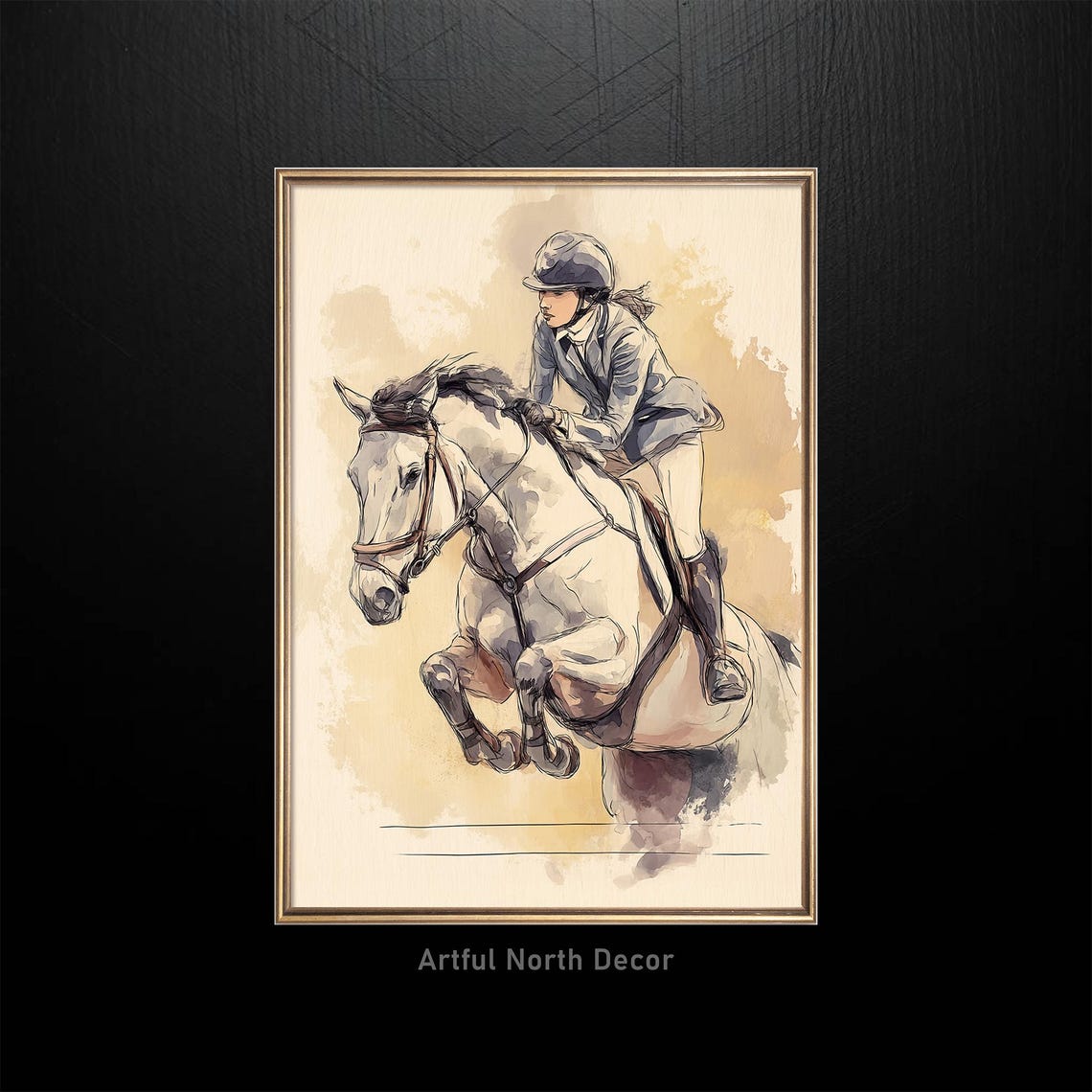 Equestrian Horse Jumping Art Print