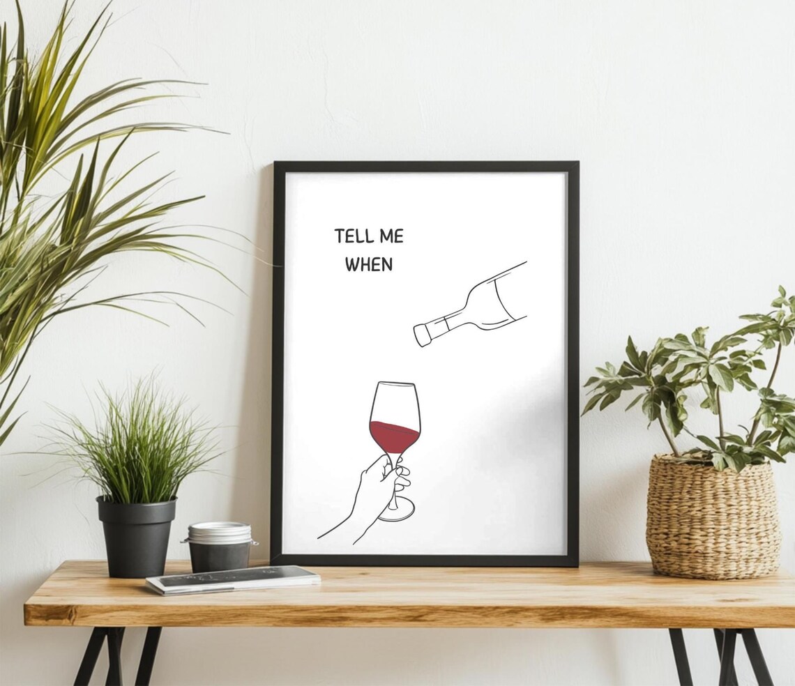 Funny Wine Quote, Retro Kitchen Bar Cart Decor - Image 3