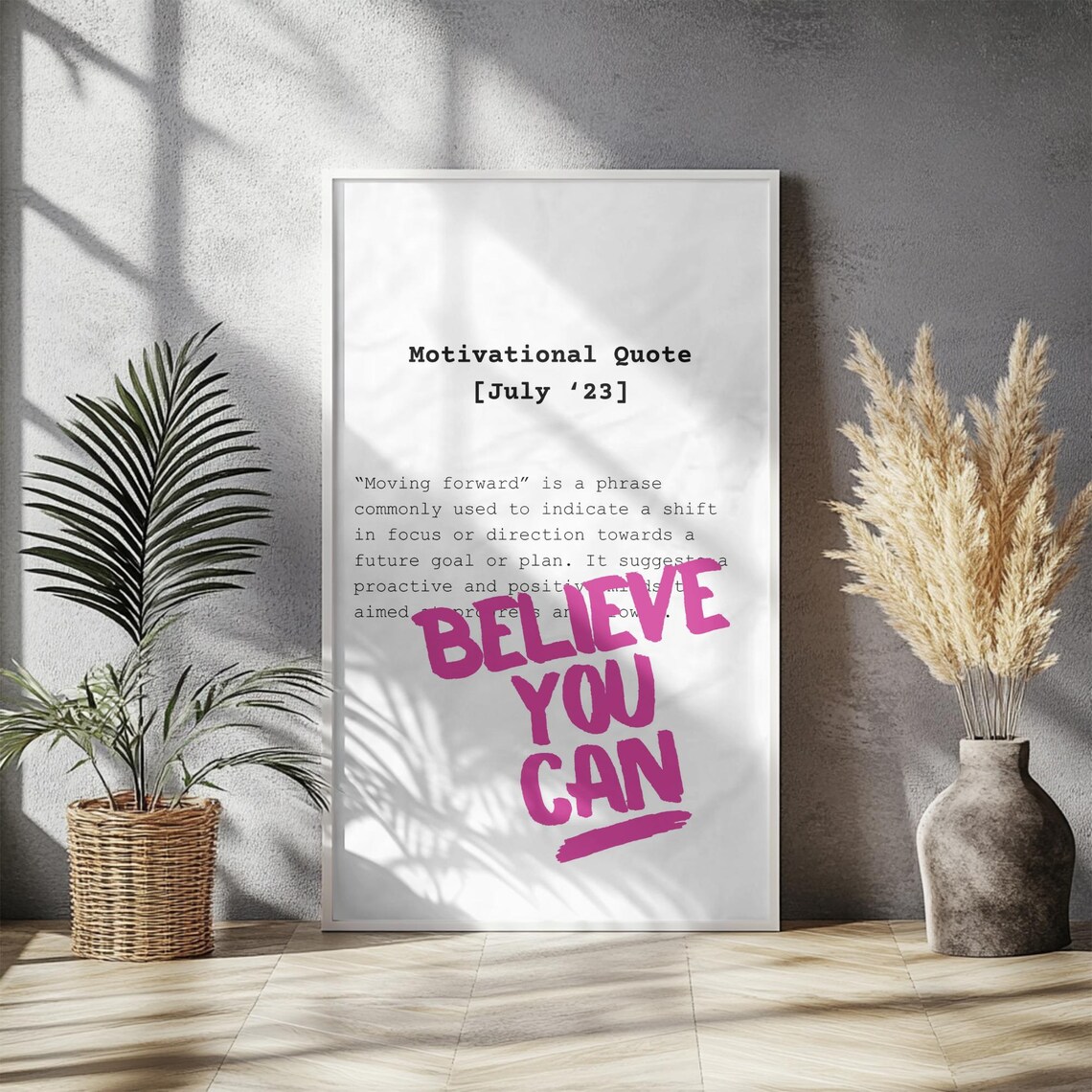 Believe You Can Pink Motivational Quote Dictionary Style Poster - Image 4