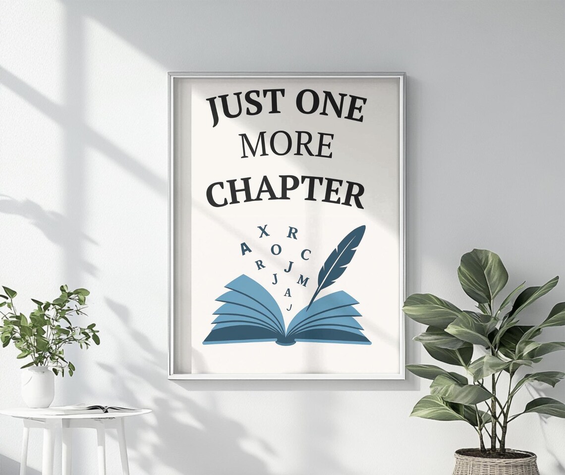 Just One More Chapter - Cozy Bookish Art Print - Image 2