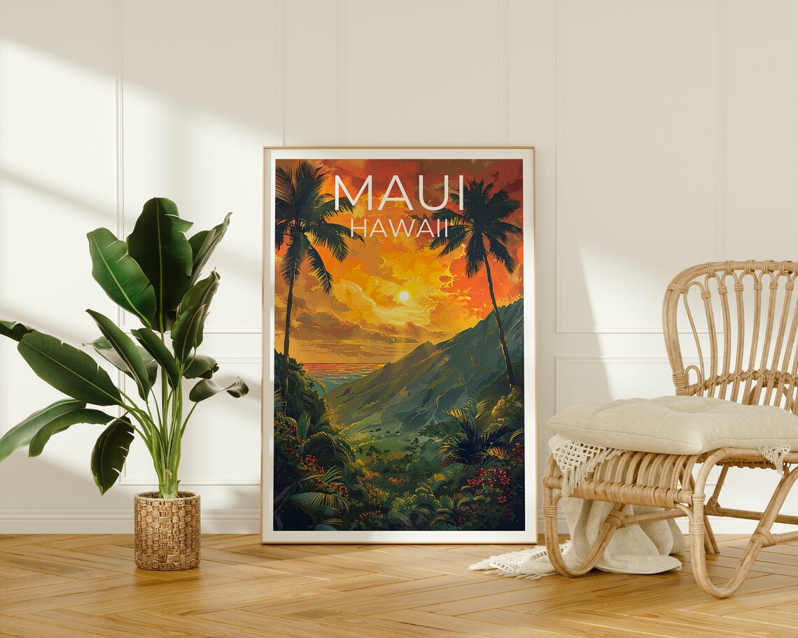 Maui Vintage Travel Poster, Hawaii Poster Print - Image 2