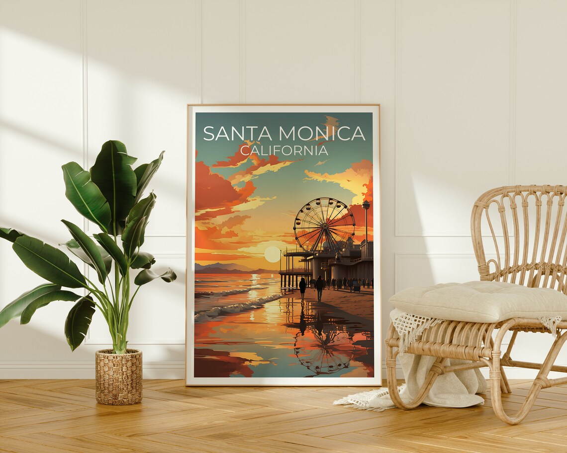 Santa Monica California City Poster Wall Art Print - Image 2