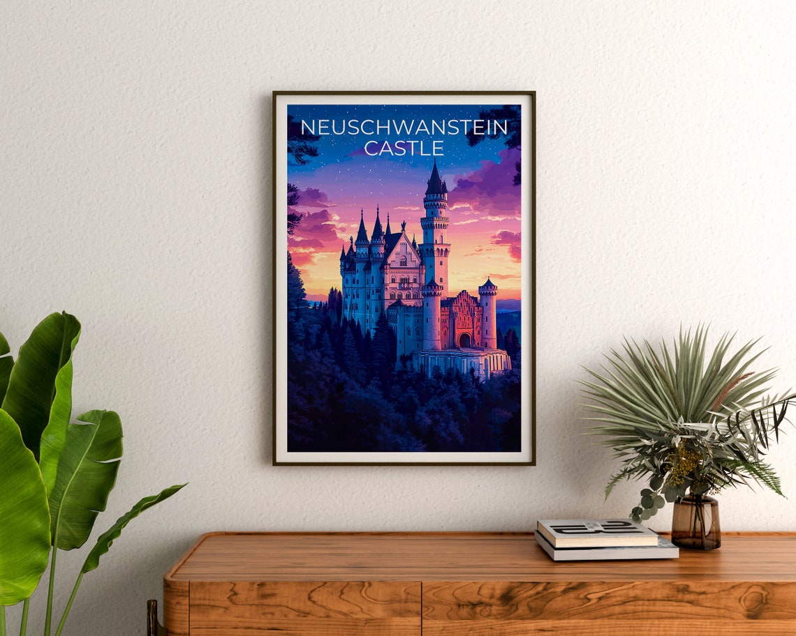 Neuschwanstein Castle Poster Neuschwanstein Castle Print Germany Poster Germany Print Germany Travel Poster Neuschwanstein Castle Art - Image 3
