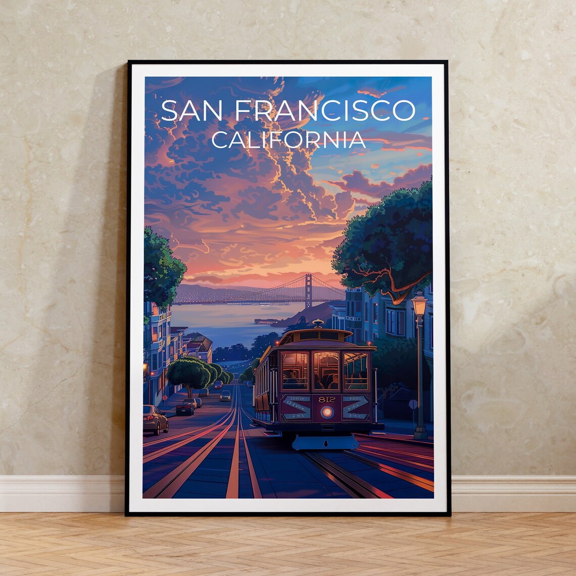 San Francisco Travel Poster, California City Art Print