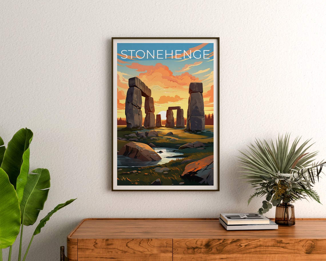 Stonehenge England Ancient Stone Circle Sunset Sky Travel Poster - Image 3
