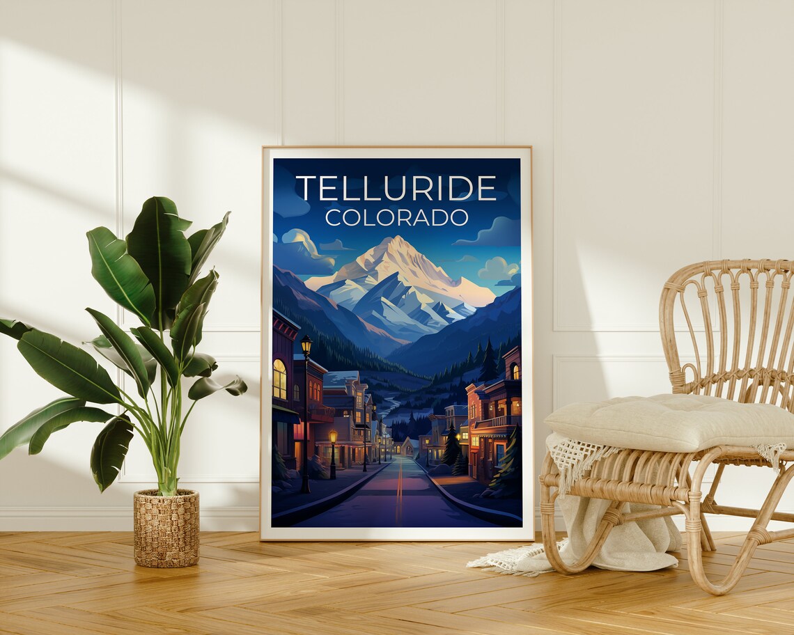 Telluride Travel Poster, Colorado Mountain Art Print - Image 2