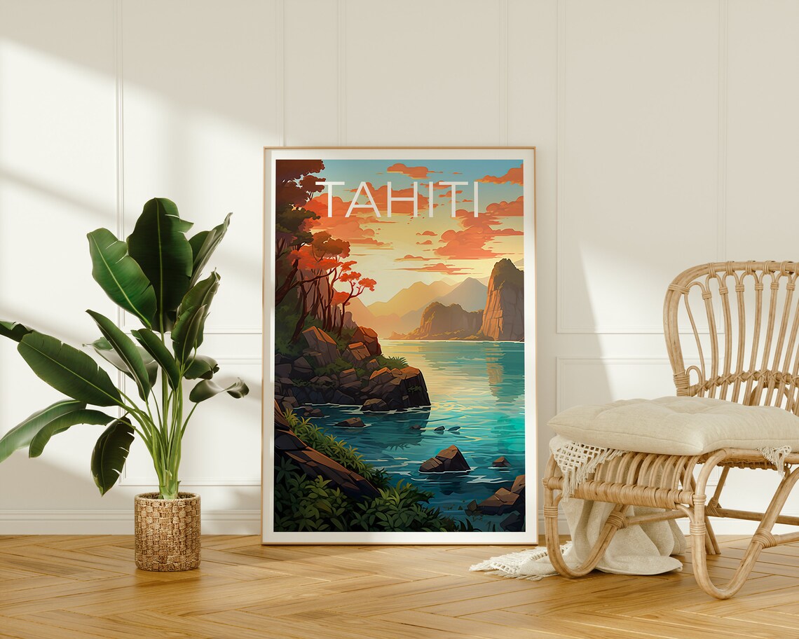 Tahiti Travel Poster, Nature Wall Art Print - Image 2
