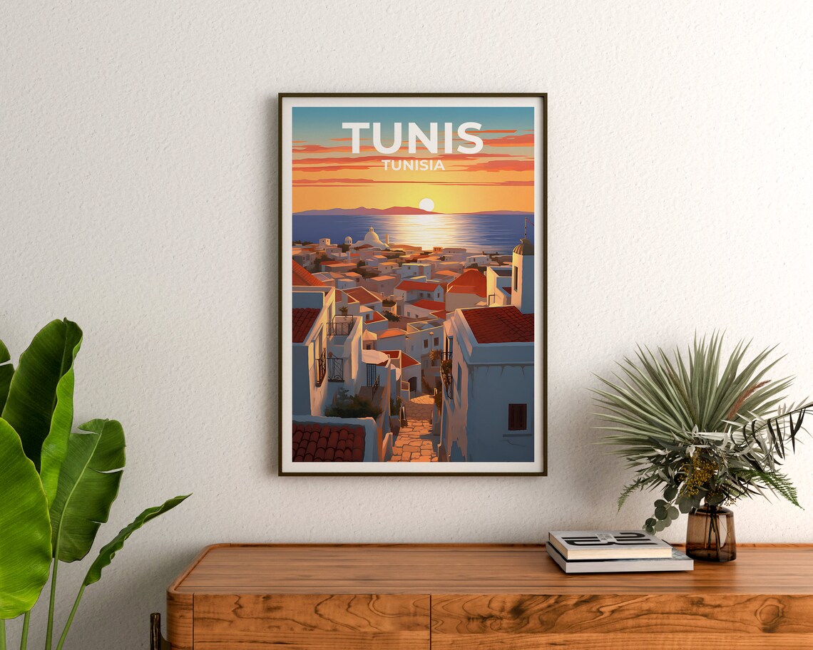 Tunis Travel Poster, Tunisia City Wall Art Print - Image 3