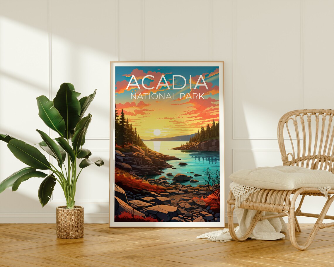 Acadia National Park, Maine Travel Poster Print - Image 2