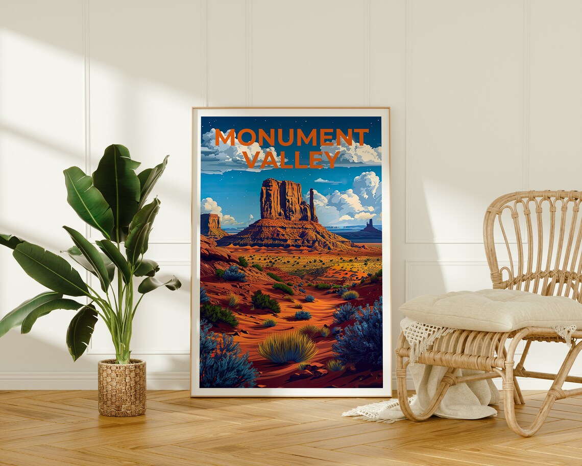 Monument Valley Arizona Red Rock Desert Buttes Dusk Travel Poster - Image 2