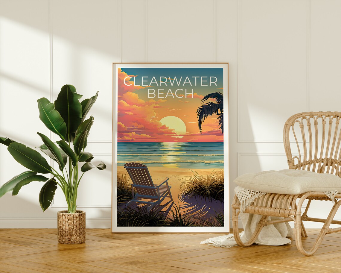 Clearwater Beach Travel Poster, Florida Art Print - Image 2