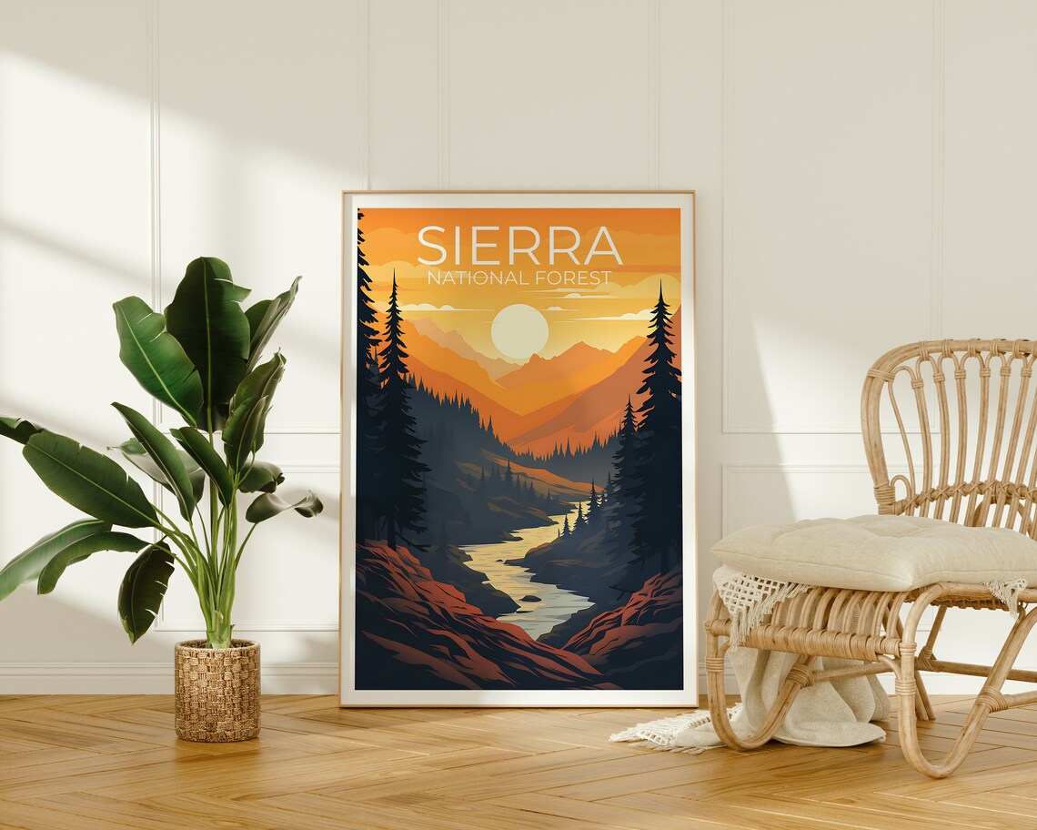 Sierra National Forest California Travel Poster - Image 2