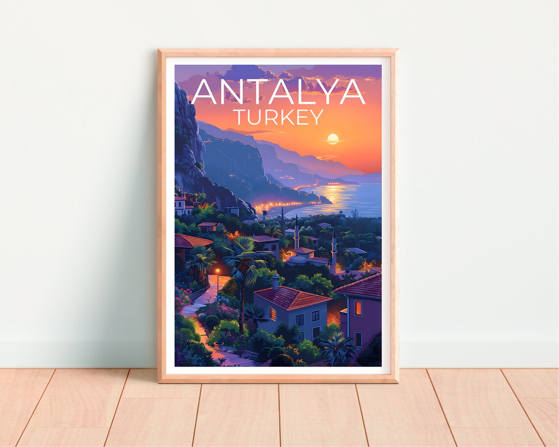 Antalya Travel Poster, Turkey Landscape Art Print - Image 4