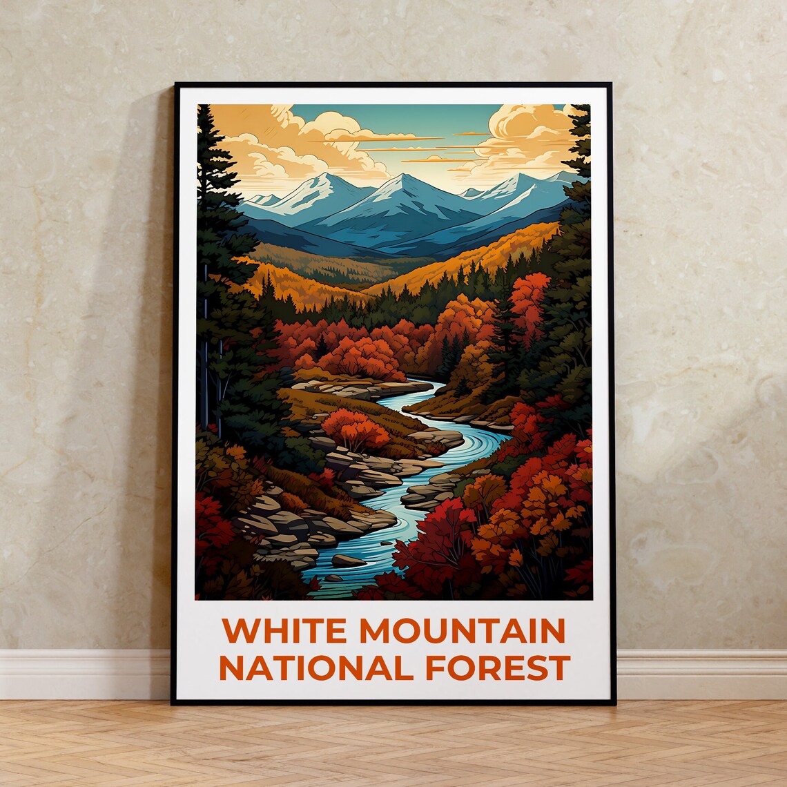 White Mountain Forest Travel Poster, New Hampshire