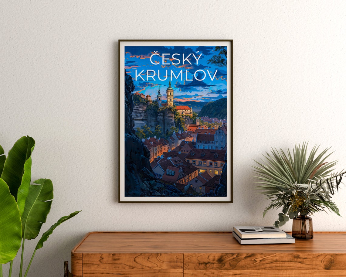 Cesky Krumlov Travel Poster Czech Republic Wall Art Czech Republic Print Esk Krumlov Poster Czech Republic Bridge Poster - Image 3
