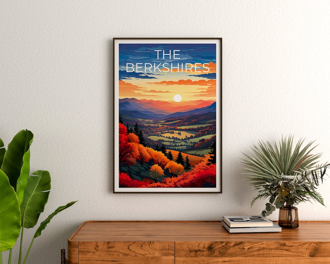Berkshires Travel Poster, Massachusetts Highlands - Image 3