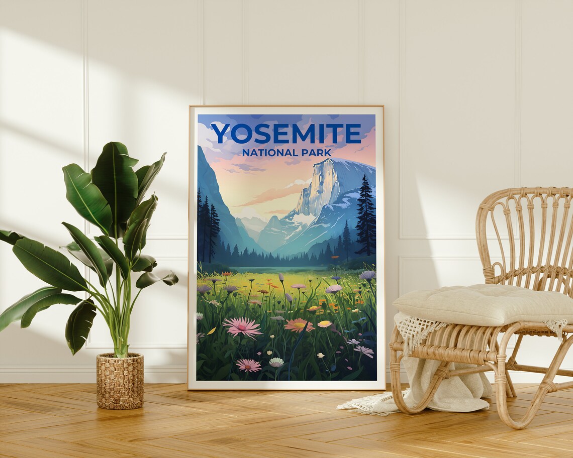 Yosemite Travel Poster, California Landscape Print - Image 2