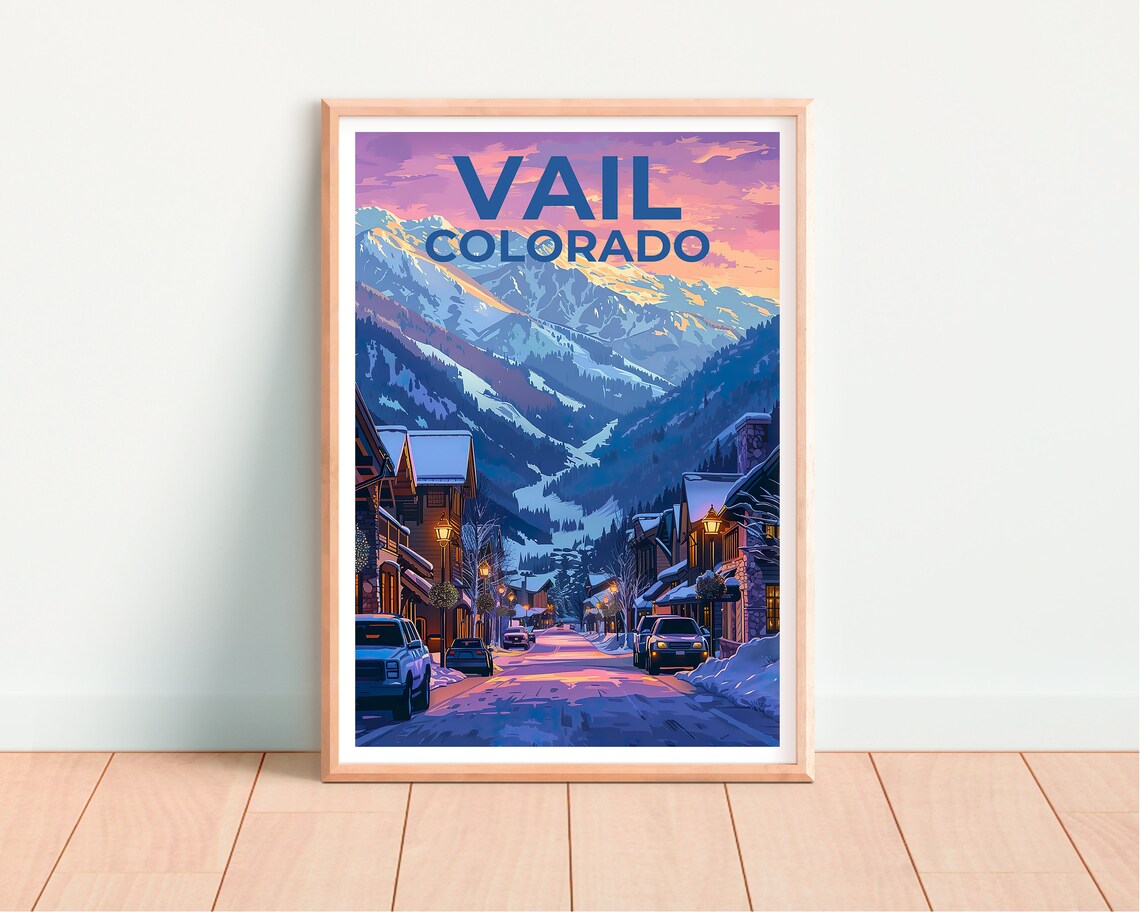 Vail Colorado Travel Poster, Mountain Town Art Print - Image 4