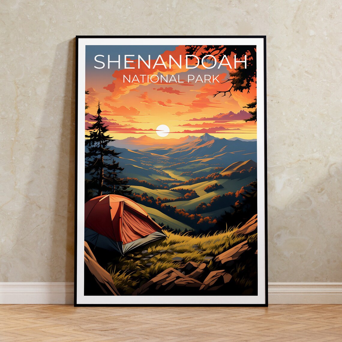 Shenandoah Travel Poster, Virginia Nature Art Print