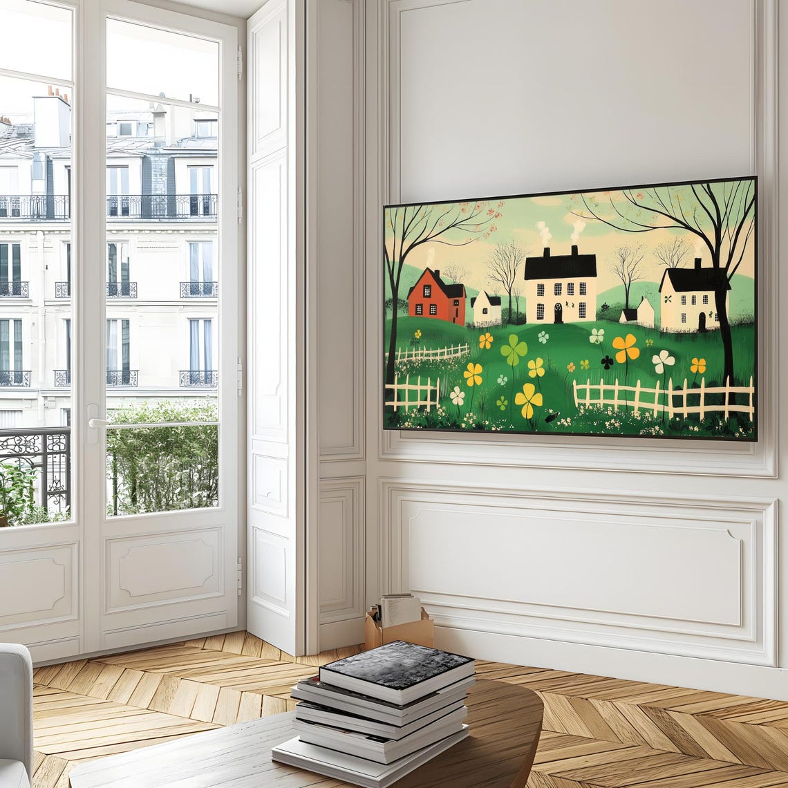Saint Patricks Day Spring Farm With Giant Clover Flowers Poster - Image 6