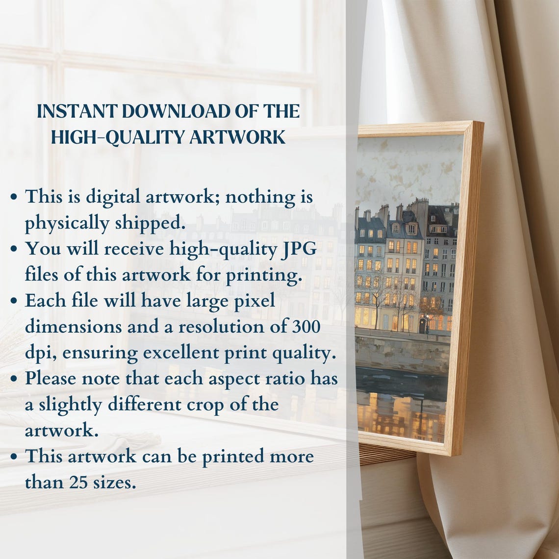 European Riverside Buildings at Dusk with Golden Reflections Poster - Image 2