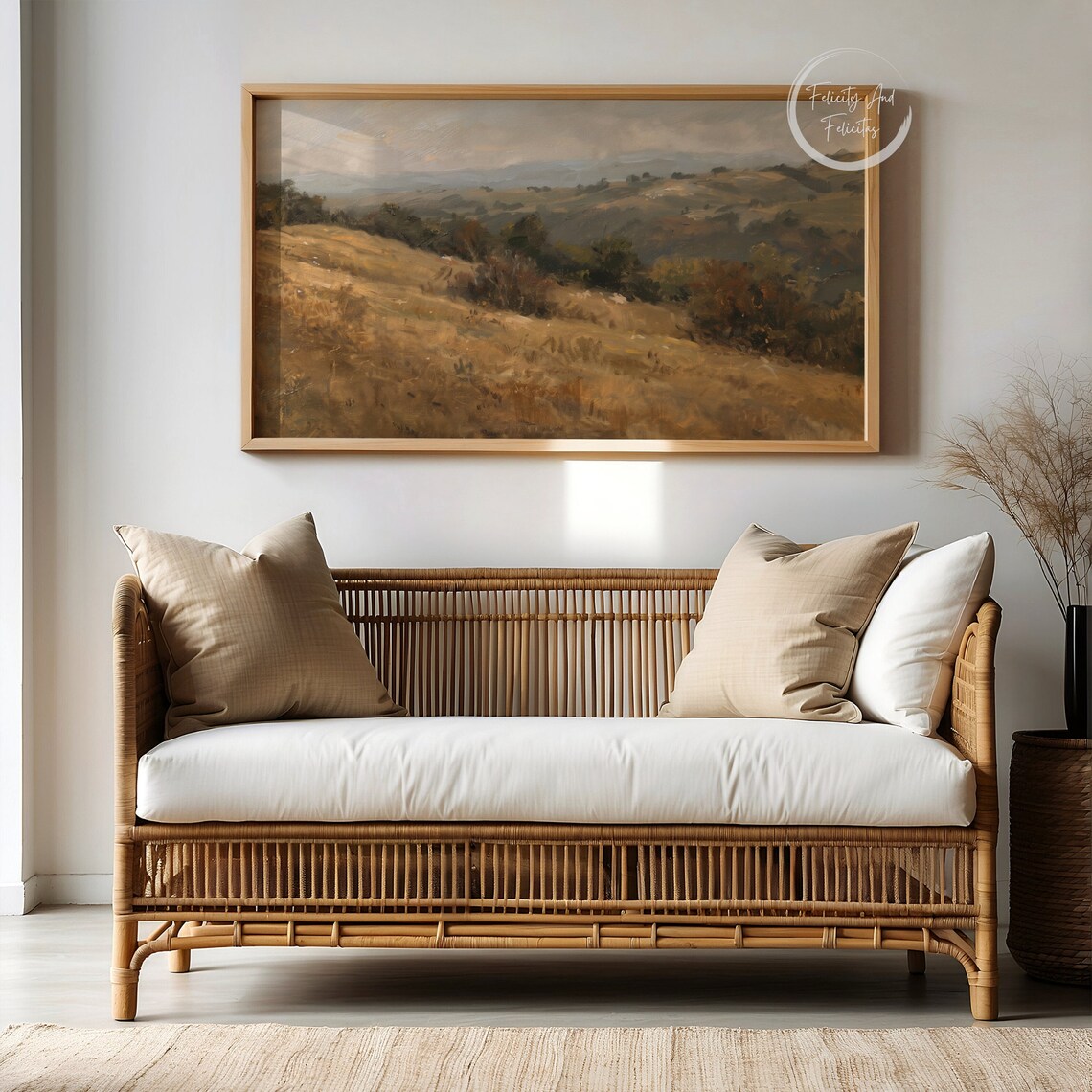 Moody Autumn Hills Landscape Oil Painting Golden Valley Poster - Image 4