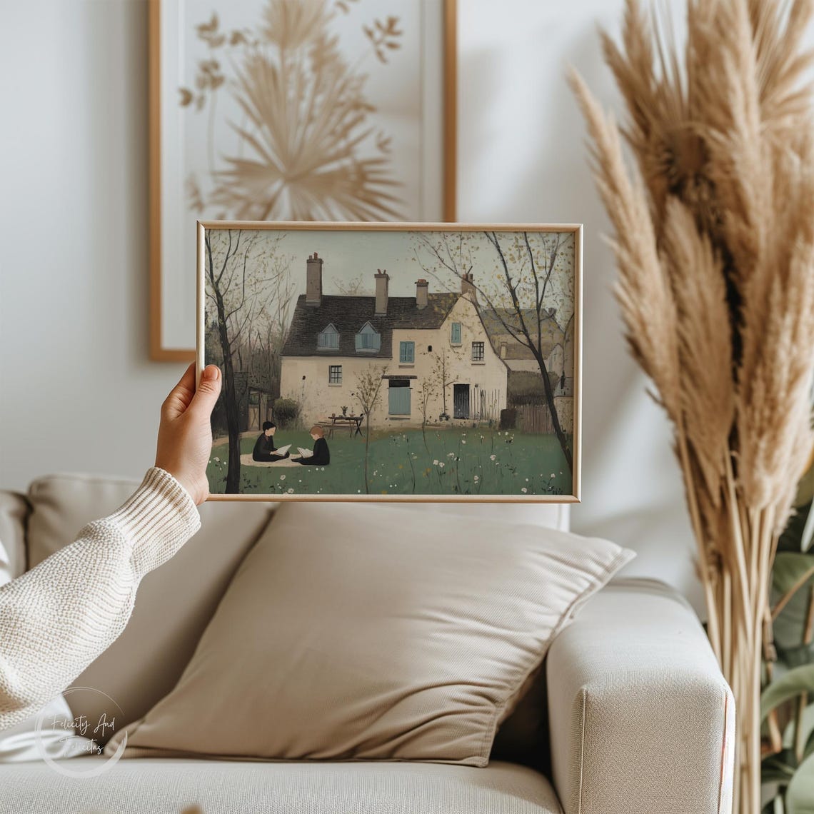 Instant Download Info Card with Country Cottage Artwork Preview Print - Image 5