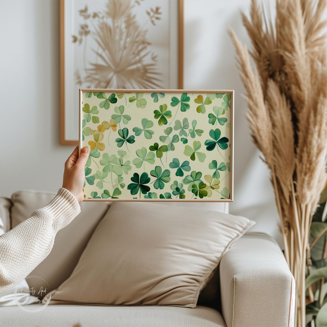Green Lucky Clover Watercolor Botanical Saint Patricks Day Poster - Image 6