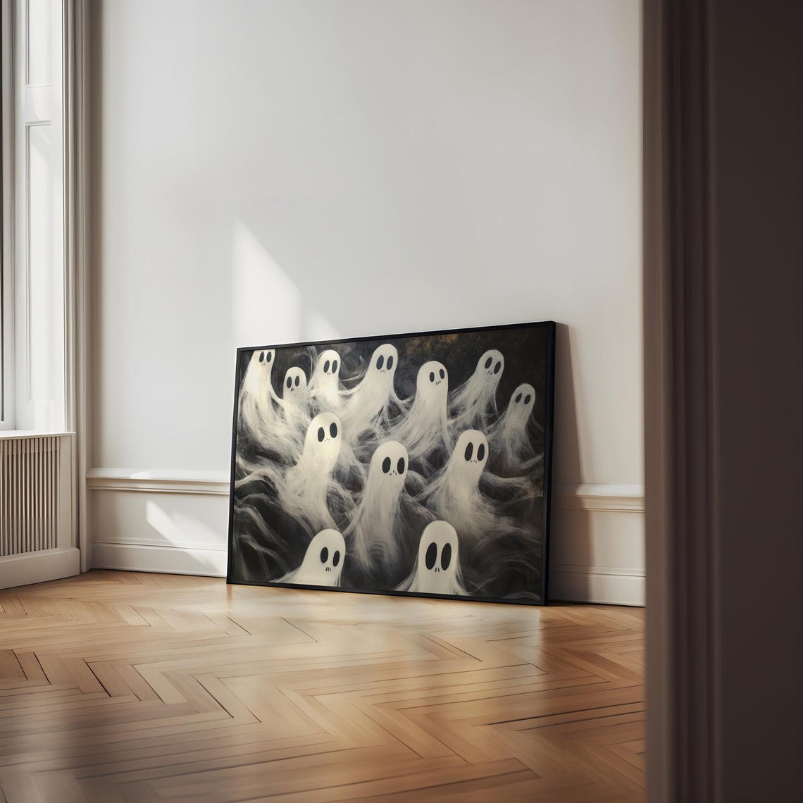Wispy Ghosts Rising on a Dark Haunted Night Painterly Art Poster - Image 4