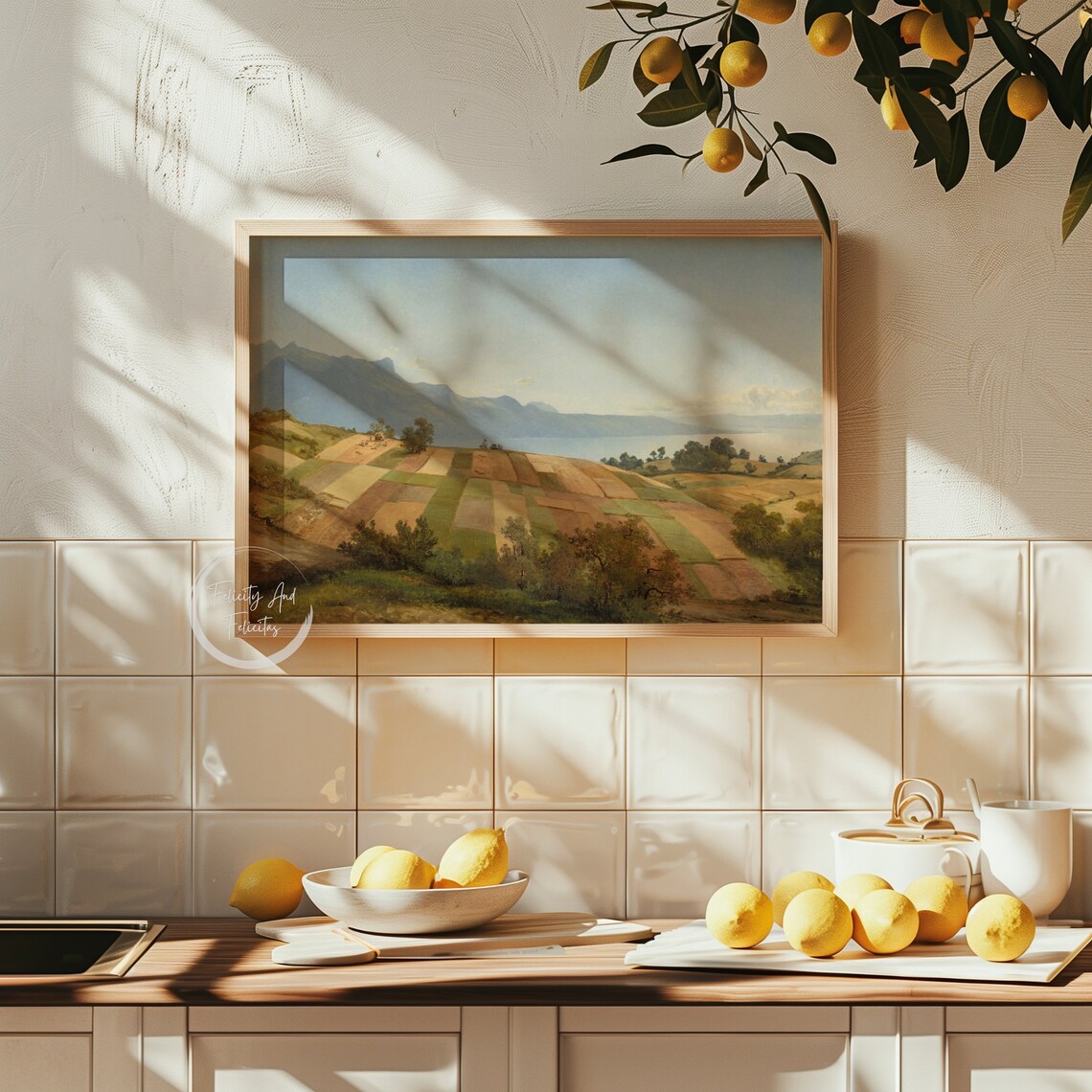 Vintage Landscape Wall Art Vintage Country Oil Painting Farmland Landscape Art Print Art