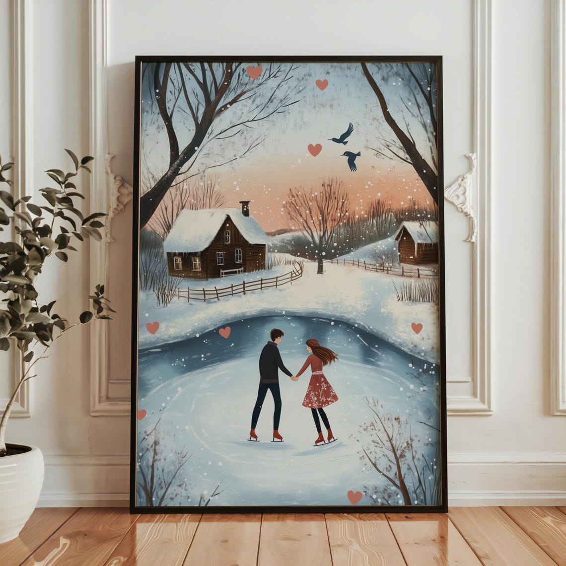 Cute Valentines Day Wall Art Couple Valentines Day Art Valentines Day Painting Romantic - Image 5