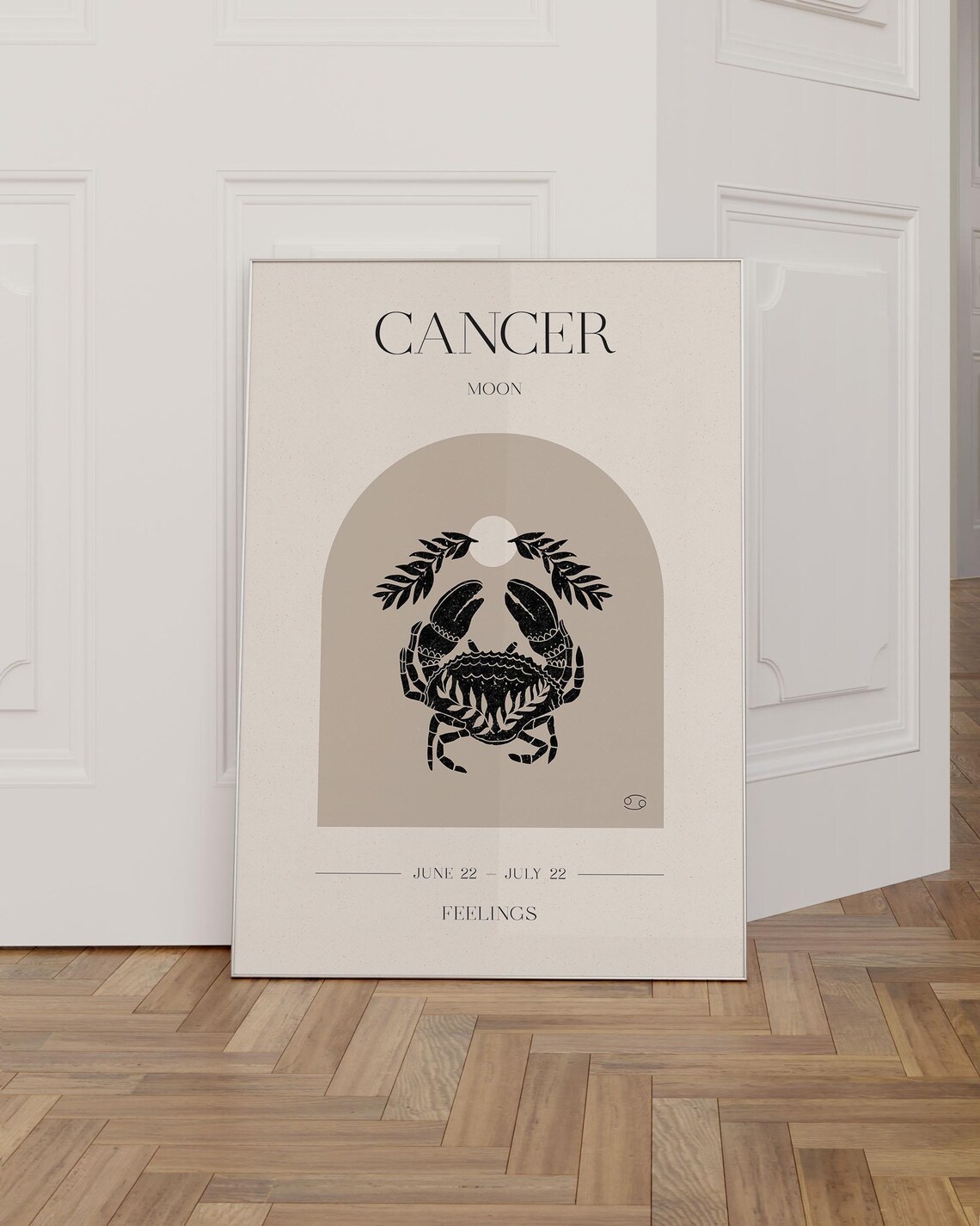 Cancer Zodiac Sign Boho Poster, Astrology Wall Art