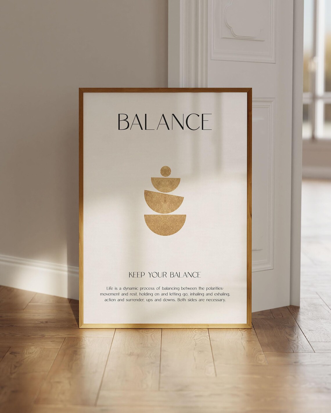 Keep Your Balance Quotes Poster, Minimalist Art Print