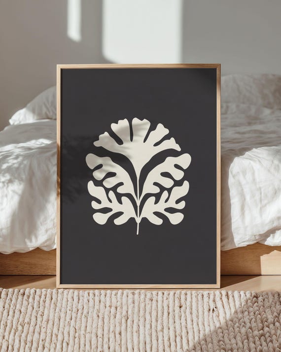 Abstract Plant Poster, Boho Botanical Wall Art